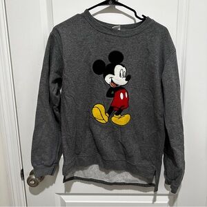 Gray Mickey Mouse embroidered Sweatshirt